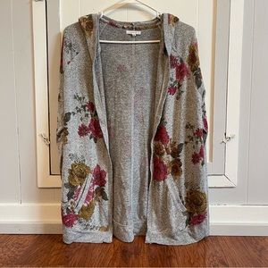 Women’s grey and floral cardigan